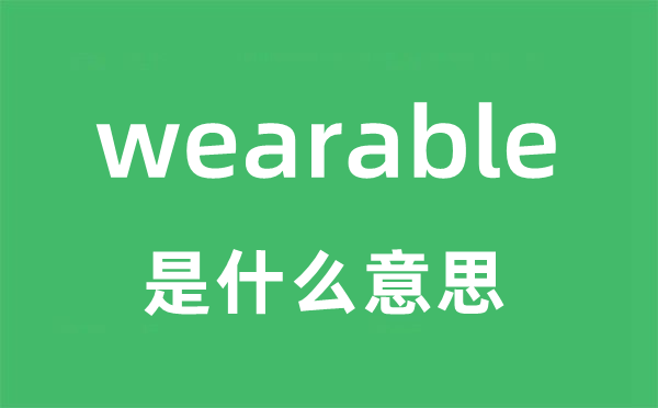 wearable是甚么意义