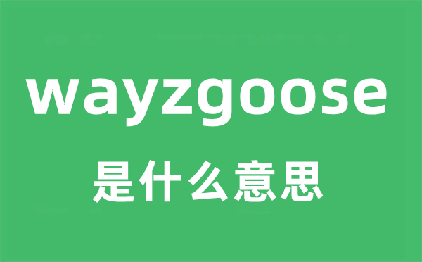 wayzgoose是甚么意义