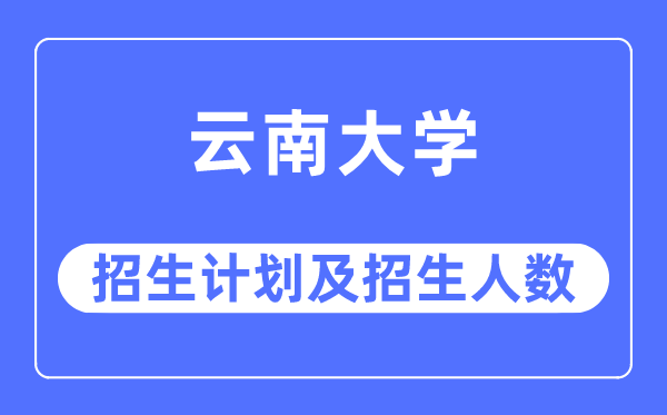 2023年云南大学各省招生存划及各专业招生人数是几多