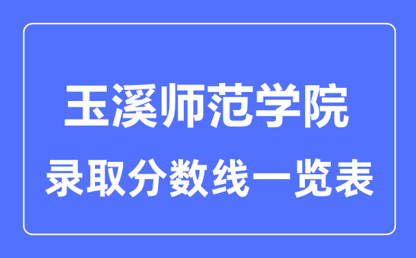 2023年高考几多分能上玉溪师范学院？附各省登科分数线