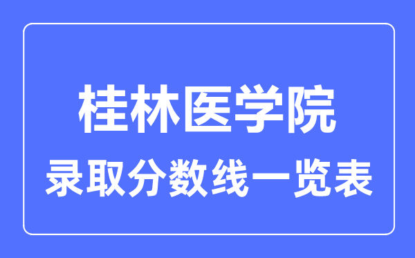 2023年高考几多分能上桂林医学院？附各省登科分数线