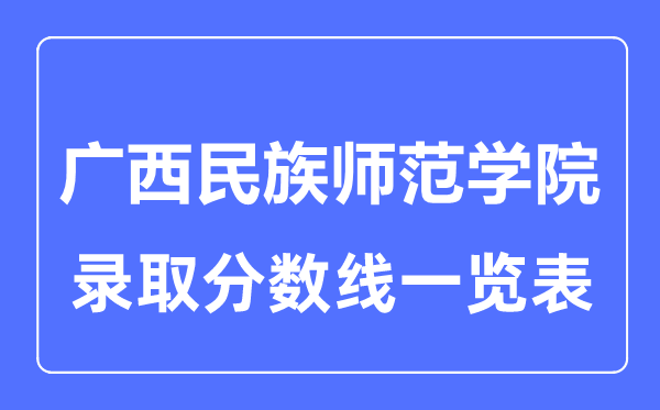 2023年高考几多分能上广西民族师范学院？附各省登科分数线