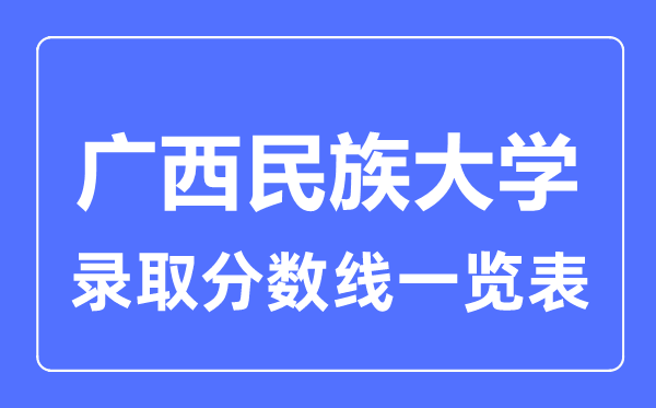 2023年高考几多分能上广西民族大学？附各省登科分数线