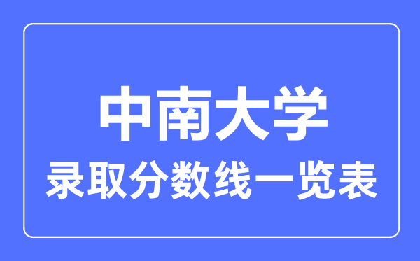 2023年高考几多分能上中南大学？附各省登科分数线