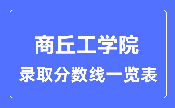 2023年高考几多分能上商丘工学院？附各省登科分数线