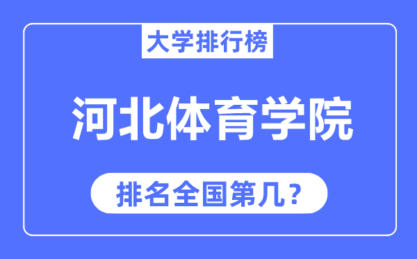 河北体育学院排名天下第几,2023年最新天下排名几多?