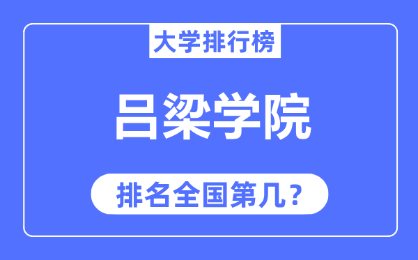 吕梁学院排名天下第几,2023年最新天下排名几多?