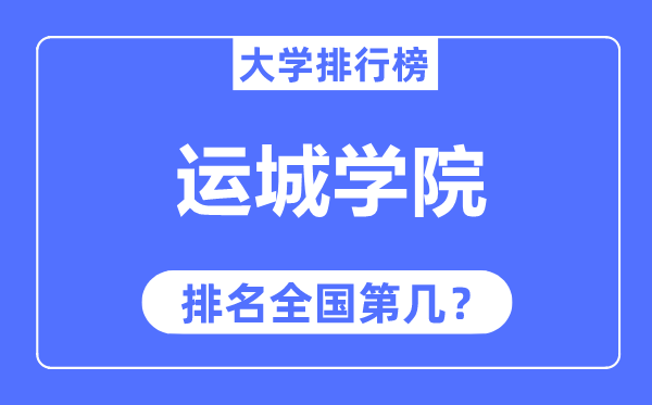 运城学院排名天下第几,2023年最新天下排名几多