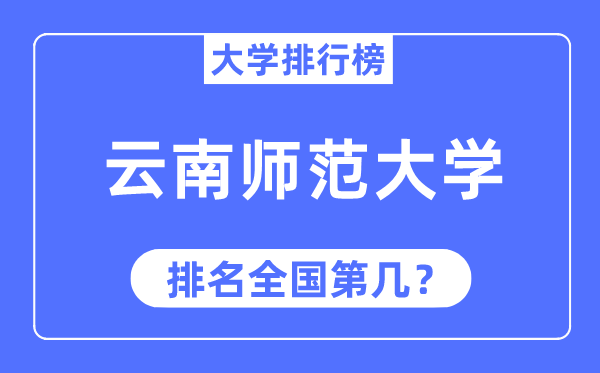 2023年云南师范大学排名,最新天下排名第几