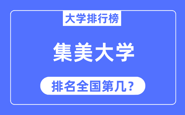 2023年集美大学排名,最新天下排名第几