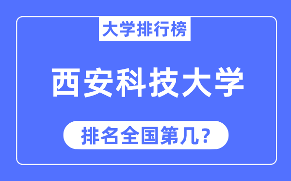 2023年西安科技大学排名,最新天下排名第几