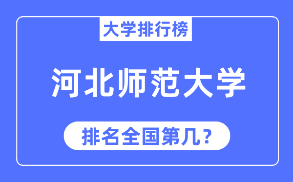 2023年河北师范大学排名,最新天下排名第几