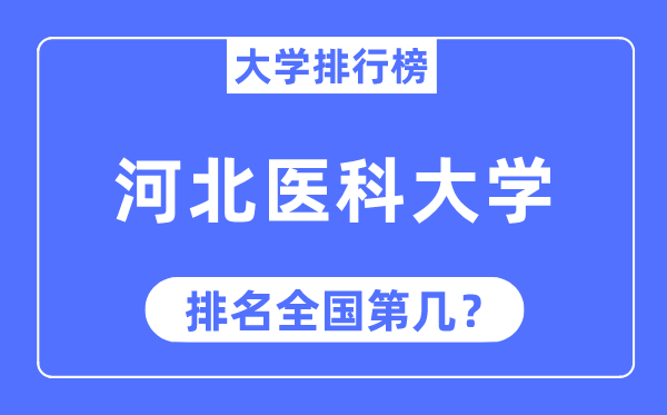 2023年河北医科大学排名,最新天下排名第几