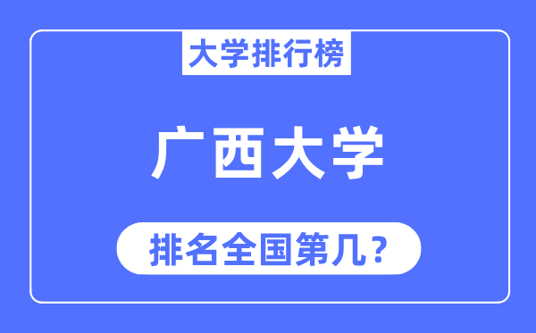2023年广西大学排名,最新天下排名第几