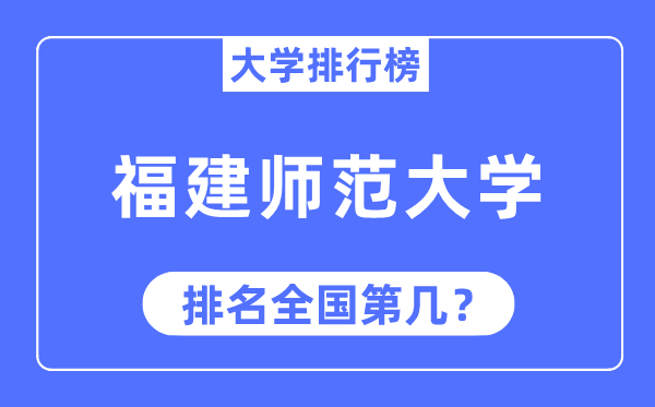 2023年福建师范大学排名,最新天下排名第几