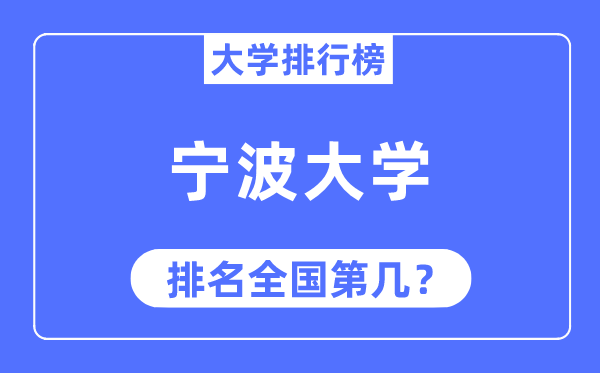 2023年宁波大学排名,最新天下排名第几