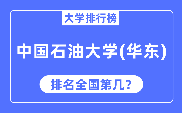 2023年中国煤油大学(华东)排名,最新天下排名第几
