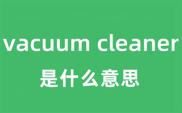 vacuum cleaner是甚么意义