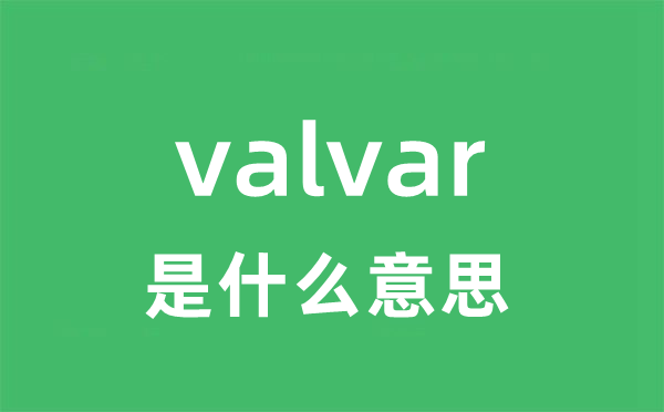 valvar是甚么意义