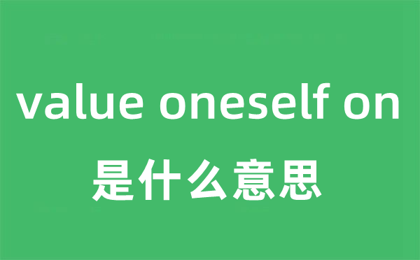 value oneself on是甚么意义