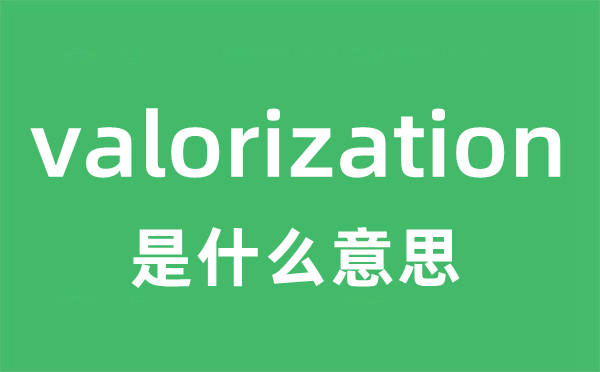 valorization是甚么意义