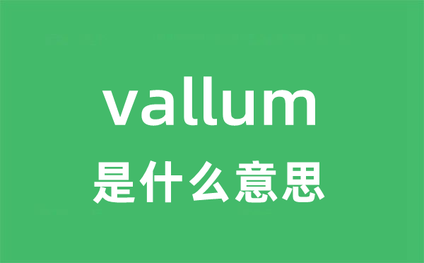 vallum是甚么意义