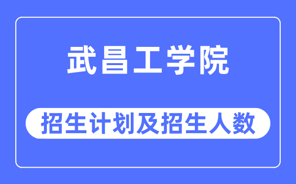 2023年武昌工学院各省招生存划及各专业招生人数是几多