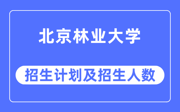 2023年北京林业大学各省招生存划及各专业招生人数是几多