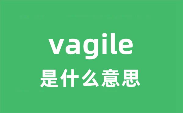 vagile是甚么意义
