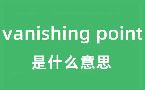 vanishing point是甚么意义