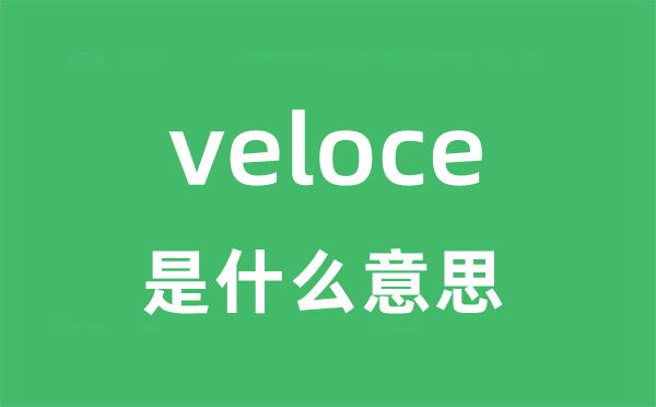 veloce是甚么意义