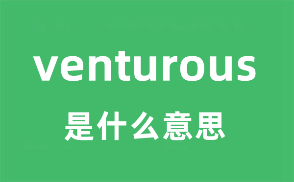 venturous是甚么意义