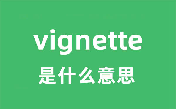 vignette是甚么意义