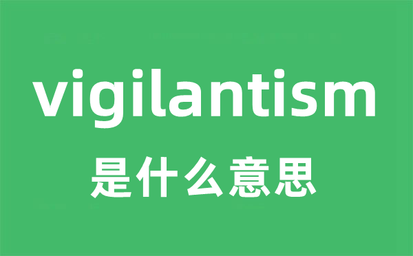 vigilantism是甚么意义