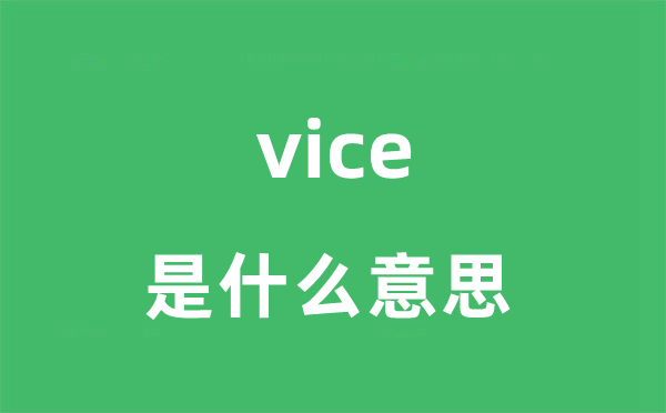 vice是甚么意义