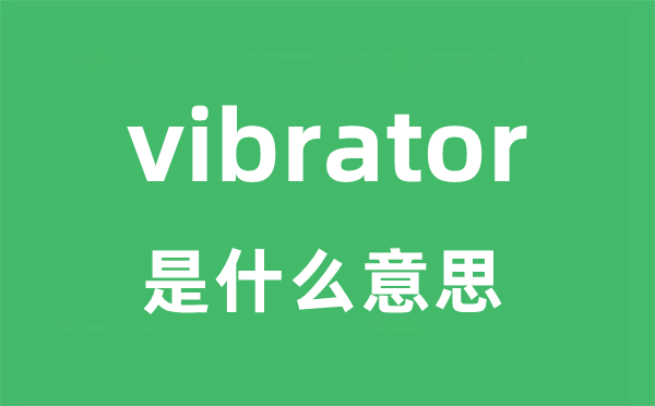 vibrator是甚么意义