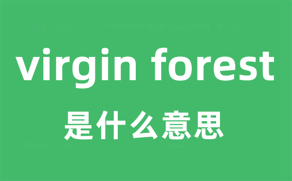 virgin forest是甚么意义