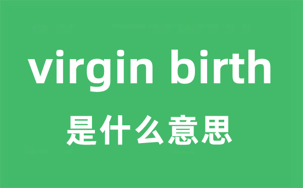 virgin birth是甚么意义