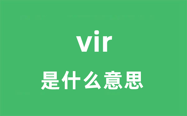 vir是甚么意义