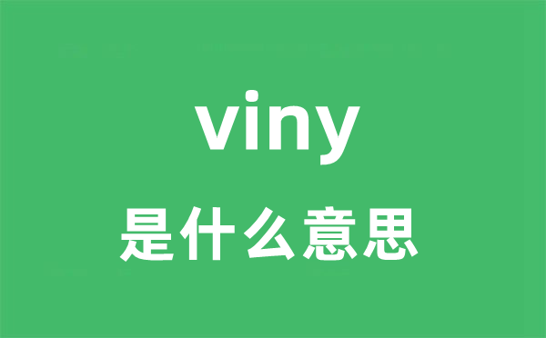 viny是甚么意义