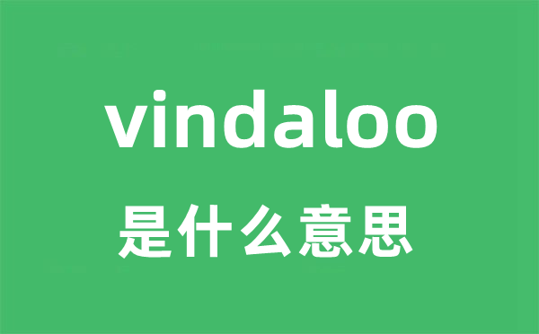 vindaloo是甚么意义