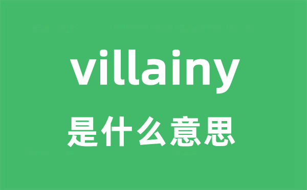 villainy是甚么意义