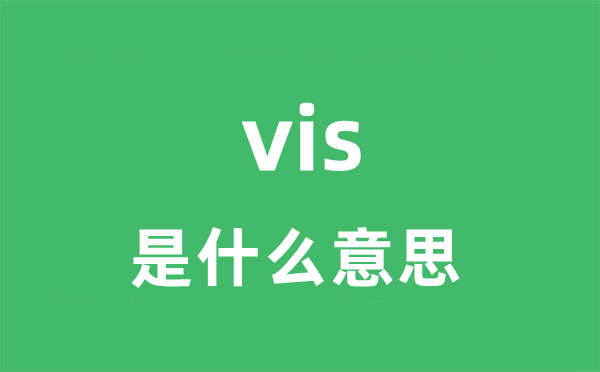 vis是甚么意义