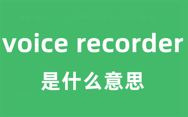 voice recorder是甚么意义