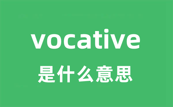 vocative是甚么意义