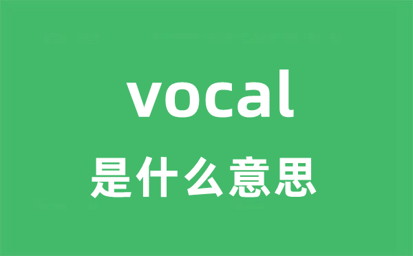 vocal是甚么意义