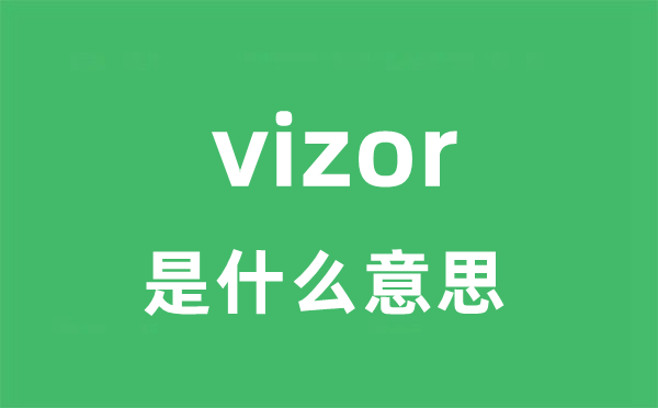 vizor是甚么意义