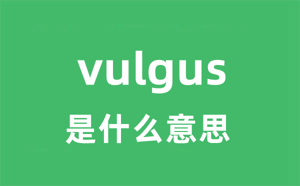 vulgus是甚么意义