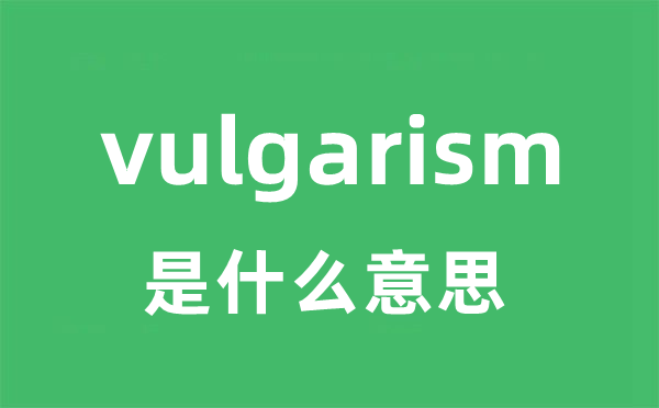 vulgarism是甚么意义