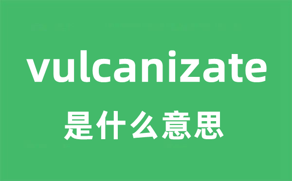 vulcanizate是甚么意义